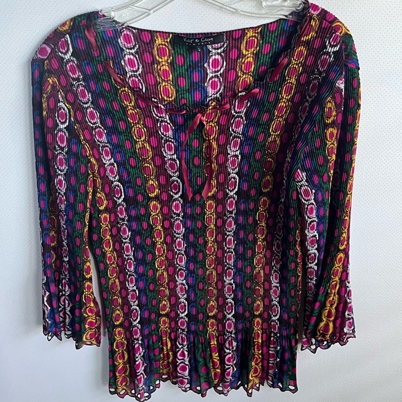 90s printed with bow women’s top size L - Picture 3 of 16